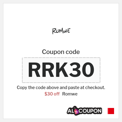 Coupon for Romwe (RRK30) $30 off