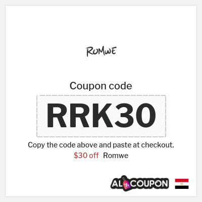 Coupon for Romwe (RRK30) $30 off