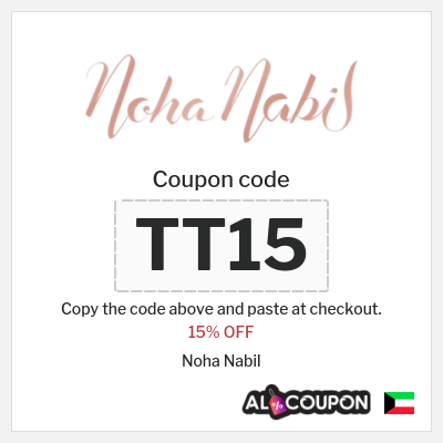 Coupon for Noha Nabil (TT15) 15% OFF