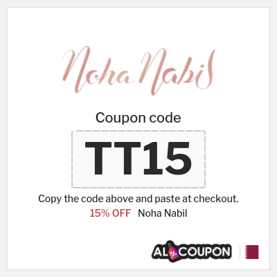 Coupon for Noha Nabil (TT15) 15% OFF