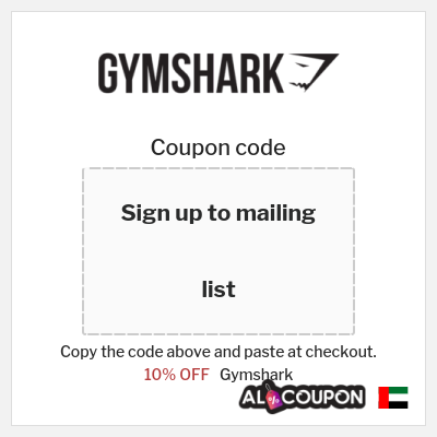 Coupon for Gymshark (Sign up to mailing list) 10% OFF