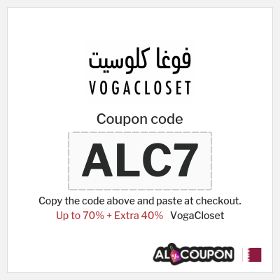 Coupon for VogaCloset (ALC7) Up to 70% + Extra 40%