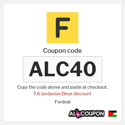 Coupon discount code for Fordeal Up to 22.8 Jordanian Dinar OFF