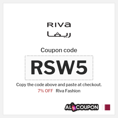 Riva Fashion Coupon (RSW5) Riva Discount Code Qatar
