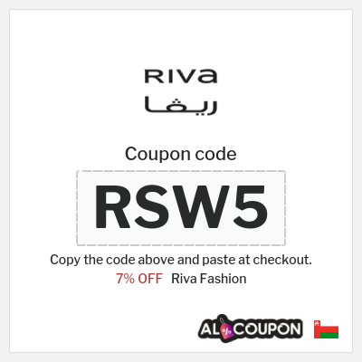 Riva Fashion Coupon (RSW5) Riva Discount Code Oman