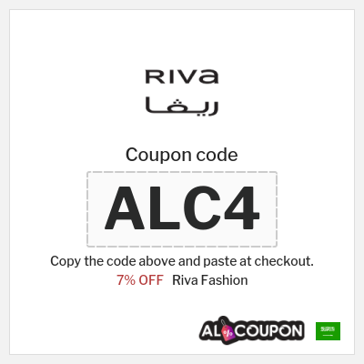 Riva Fashion Coupon (ALC4) Riva Discount Code KSA
