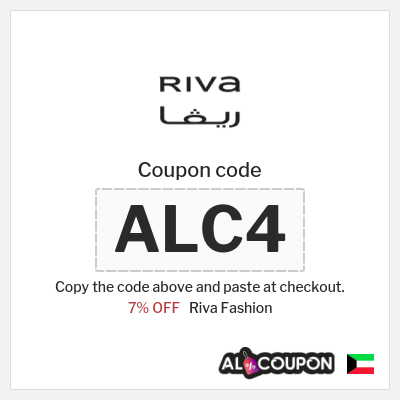 Riva Fashion Coupon (ALC4) Riva Discount Code Kuwait
