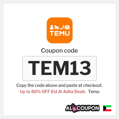 Coupon for Temu (TEM13) Up to 80% OFF EId Al Adha Deals