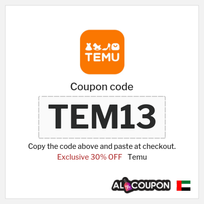 Coupon for Temu (TEM13) Exclusive 30% OFF