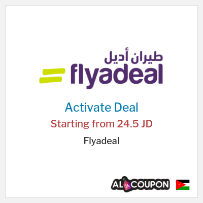 Coupon discount code for Flyadeal Domestic flights starting at 55 JD