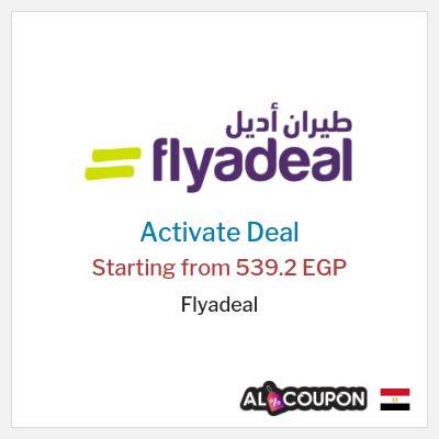 Coupon discount code for Flyadeal Domestic flights starting at 55 EGP