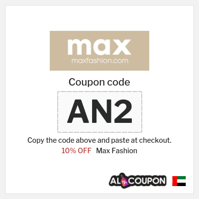 Max Fashion Coupon (AN2) Max Discount Code UAE