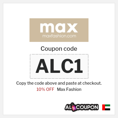 Max Fashion Coupon (ALC1) Max Discount Code UAE