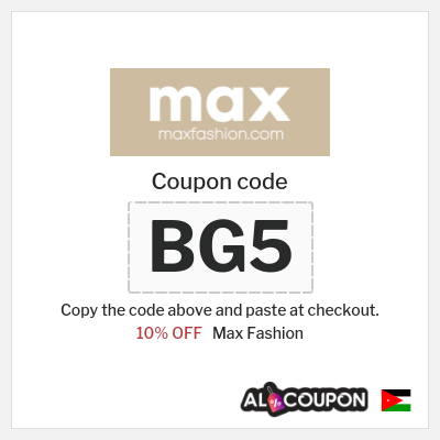 Max Fashion Coupon (BG5) Max Discount Code Jordan
