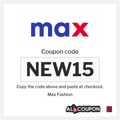 Max Fashion Coupon (NEW15) Max First Order Promo Code 2025 | 15% OFF for new customers