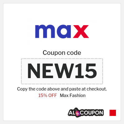 Max Fashion Coupon (NEW15) Max First Order Promo Code 2025 | 15% OFF for new customers