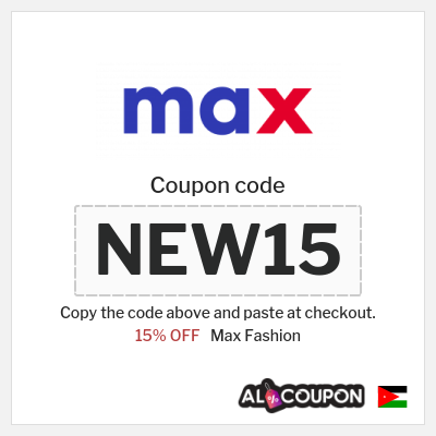 Max Fashion Coupon (NEW15) Max First Order Promo Code 2025 | 15% OFF for new customers
