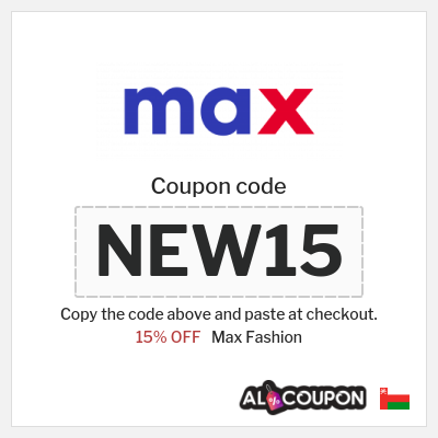 Max Fashion Coupon (NEW15) Max First Order Promo Code 2025 | 15% OFF for new customers