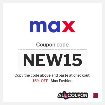 Max Fashion Coupon (NEW15) Max First Order Promo Code 2025 | 15% OFF for new customers