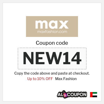 Max Fashion Coupon (NEW14) Max First Order Promo Code 2026
