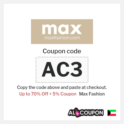 Max Fashion Coupon (AC3) Max Fashion Sale + Promo Code