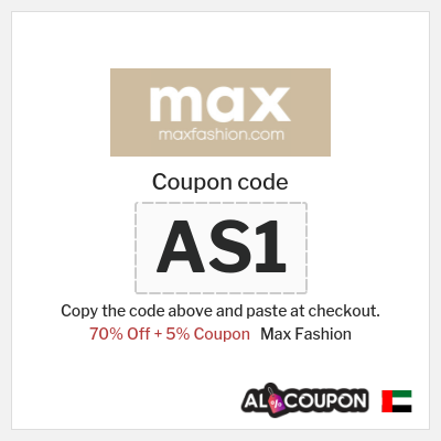 Max Fashion Coupon (AS1) Max Fashion Eid Al-Adha Sale + Promo Code