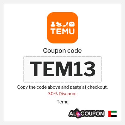 Temu Coupon (TEM13) Temu coupon code UAE