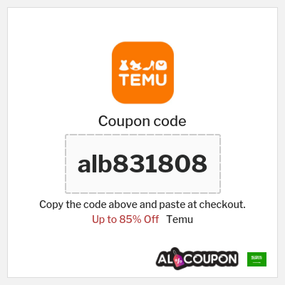Coupon for Temu (alb831808) Up to 85% Off