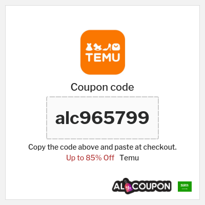 Coupon for Temu (alc965799) Up to 85% Off