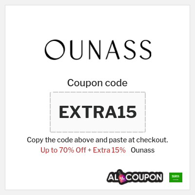 Coupon for Ounass (EXTRA15) Up to 70% Off + Extra 15%