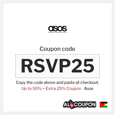 Coupon for Asos (RSVP25) Up to 50% + Extra 25% Coupon