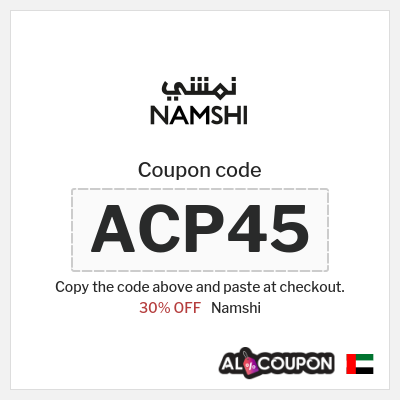 Namshi Coupon (ACP45) Namshi voucher UAE