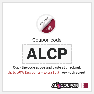 Coupon for Aivi (6th Street) (ALCP) Up to 50% Discounts + Extra 16%