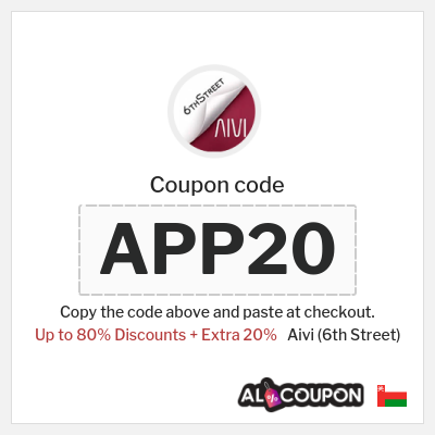 Coupon for Aivi (6th Street) (APP20) Up to 80% Discounts + Extra 20%