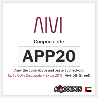 Coupon for Aivi (6th Street) (APP20) Up to 80% Discounts + Extra 20%