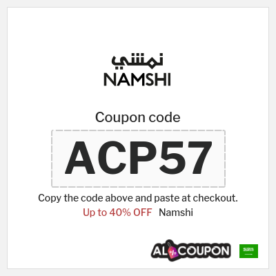 Namshi Coupon (ACP57) Namshi promo code 40%