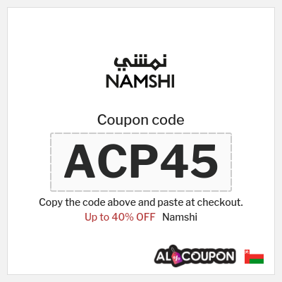 Namshi Coupon (ACP45) Namshi promo code 40%