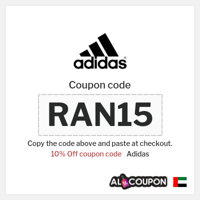 Coupon for Adidas (RAN15) 10% Off coupon code