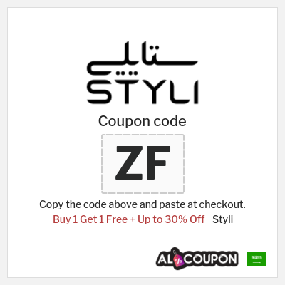 Coupon for Styli (ZF) Buy 1 Get 1 Free + Up to 30% Off