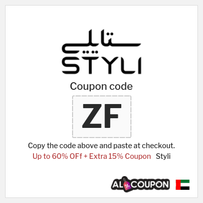Coupon for Styli (ZF) Up to 60% OFf + Extra 15% Coupon