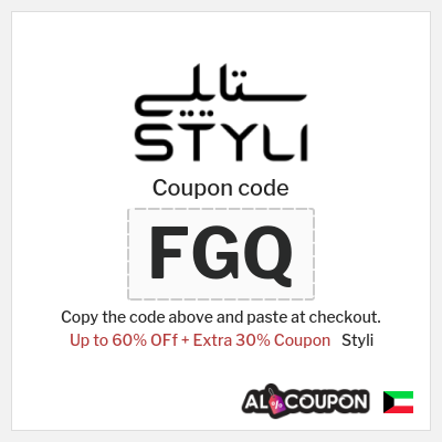 Coupon for Styli (FGQ) Up to 60% OFf + Extra 30% Coupon