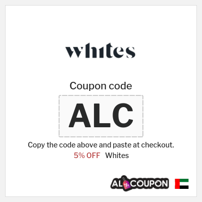 Coupon discount code for Whites 5% OFF