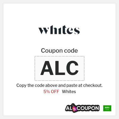 Coupon discount code for Whites 5% OFF
