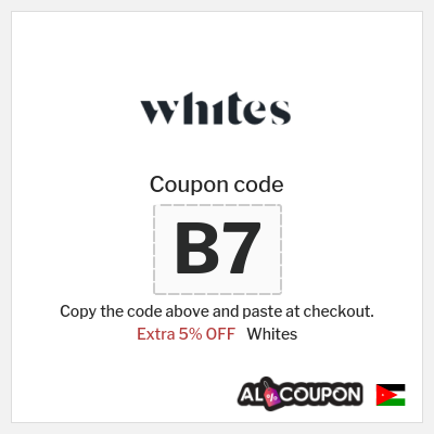 Coupon discount code for Whites 5% OFF