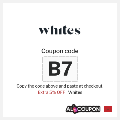 Coupon discount code for Whites 5% OFF