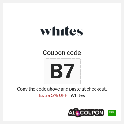 Coupon discount code for Whites 5% OFF