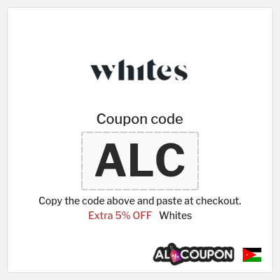 Coupon discount code for Whites 5% OFF