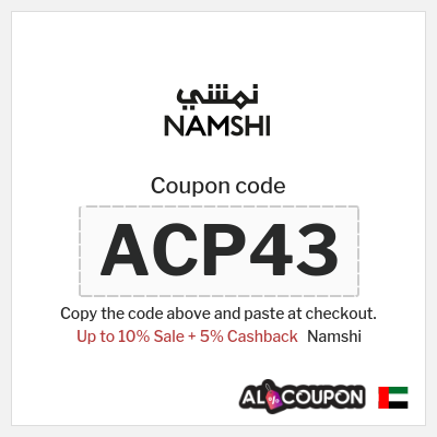 Coupon for Namshi (ACP43) Up to 10% Sale + 5% Cashback