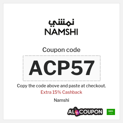 Coupon for Namshi (ACP35) Extra 15% Cashback