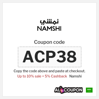 Coupon for Namshi (ACP38) Up to 10% sale + 5% Cashback
